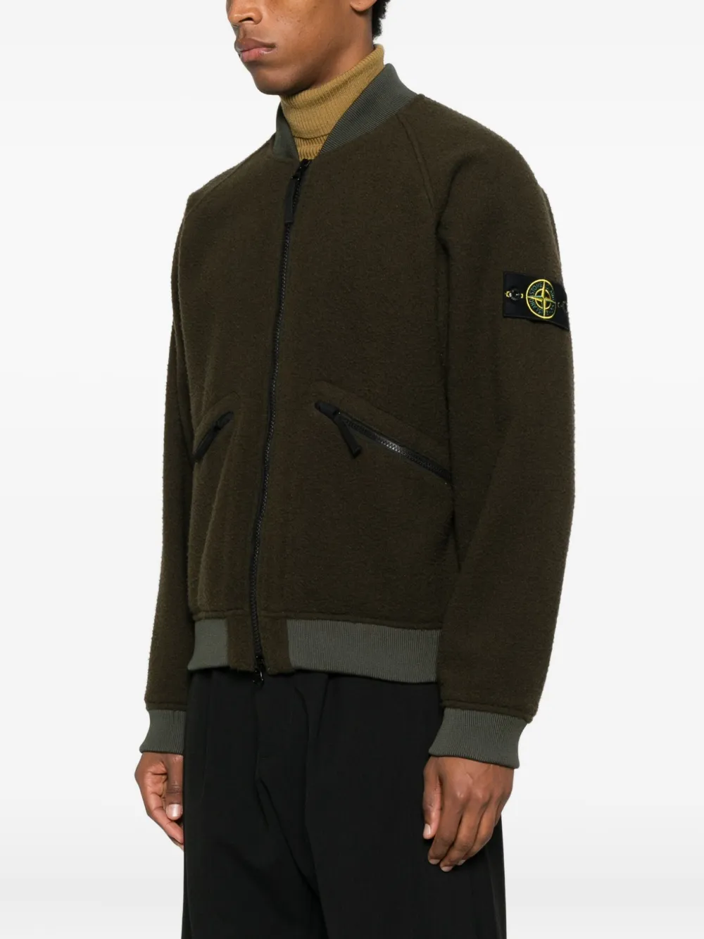 Stone Island Bomberjack met logopatch Groen