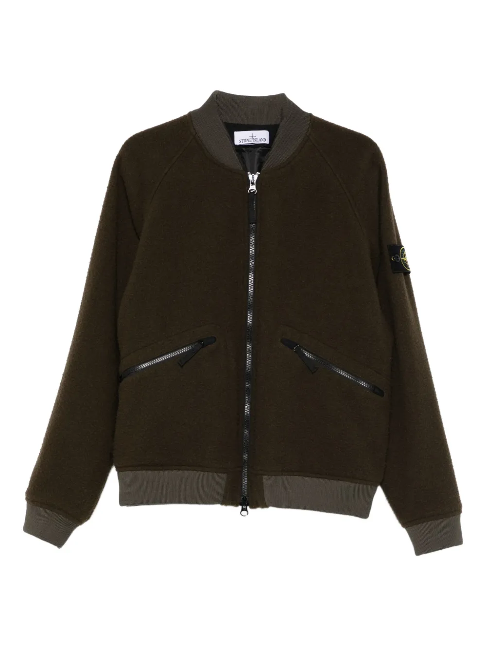Stone Island logo-patch bomber jacket | Green | Image 1