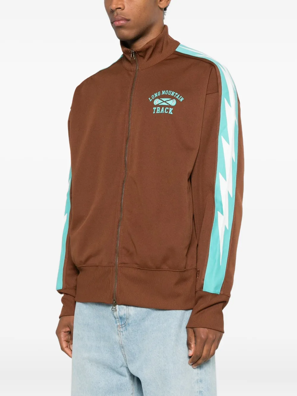 Champion Gestreepte sweater met rits Bruin