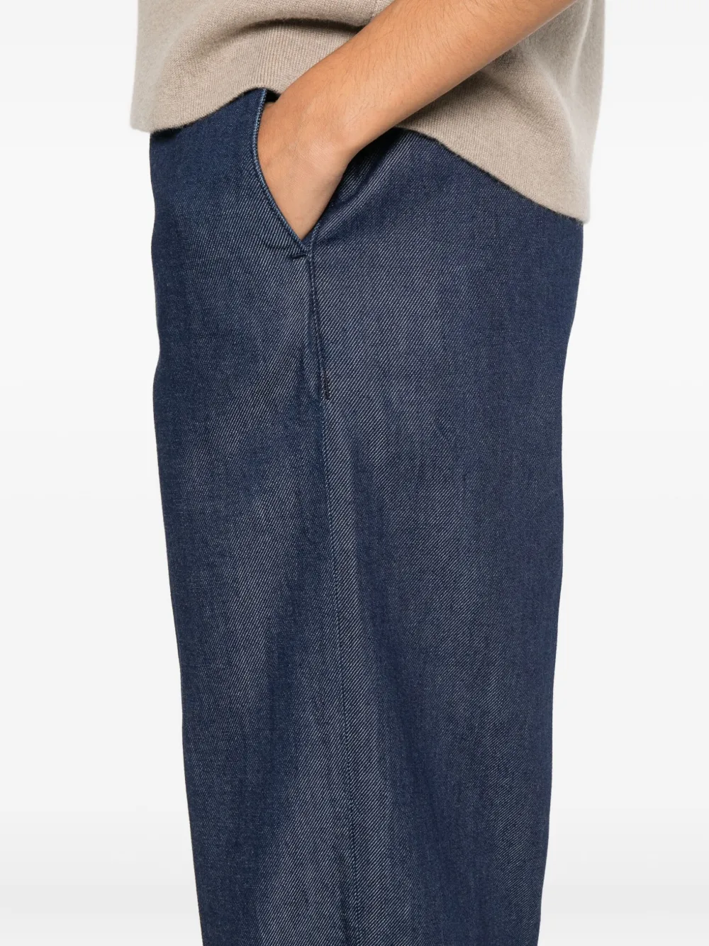 Calvin Klein Jeans met persplooi Blauw