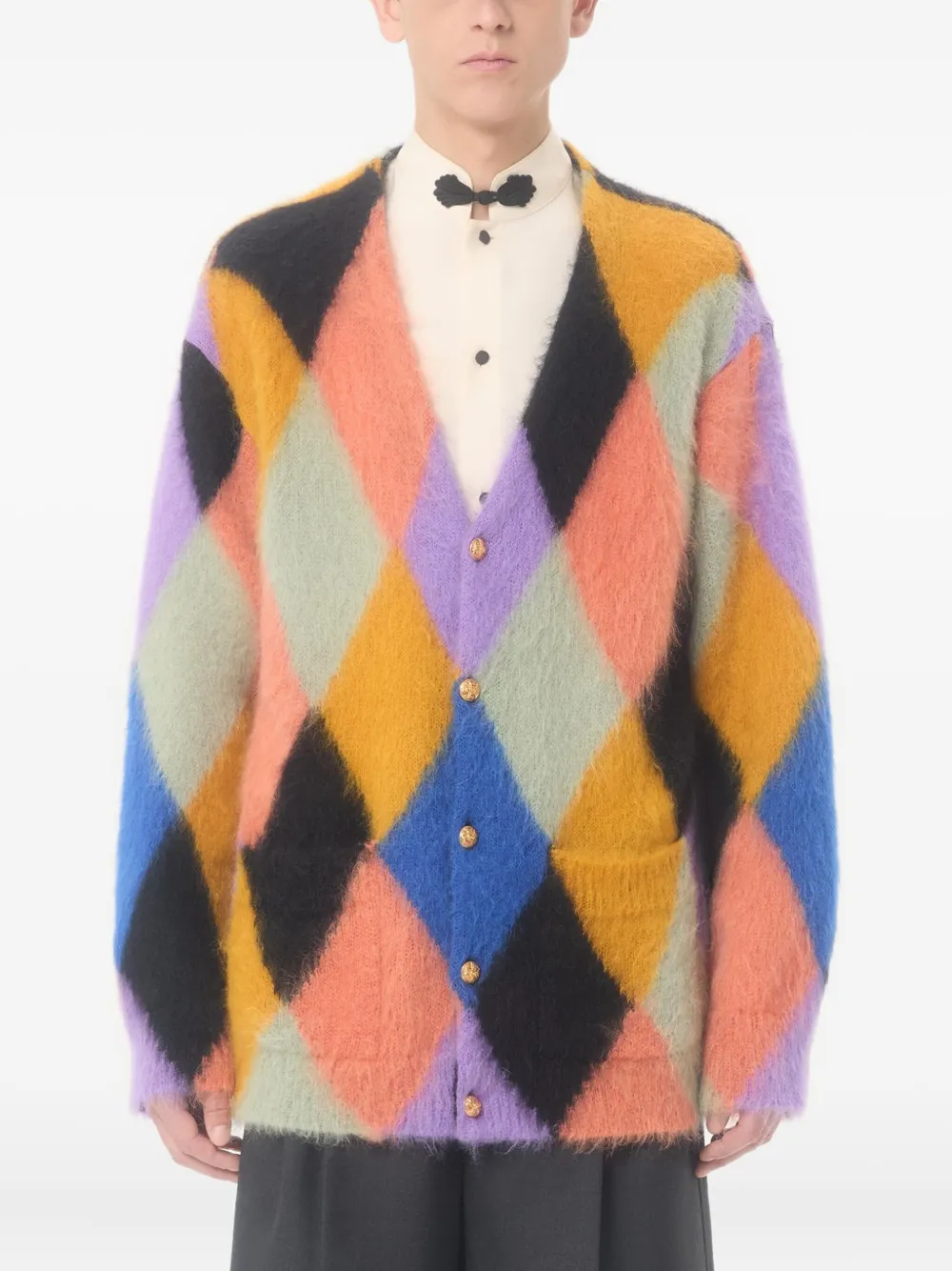 Valentino Garavani Button-up vest met Rhombelle-patroon Zwart