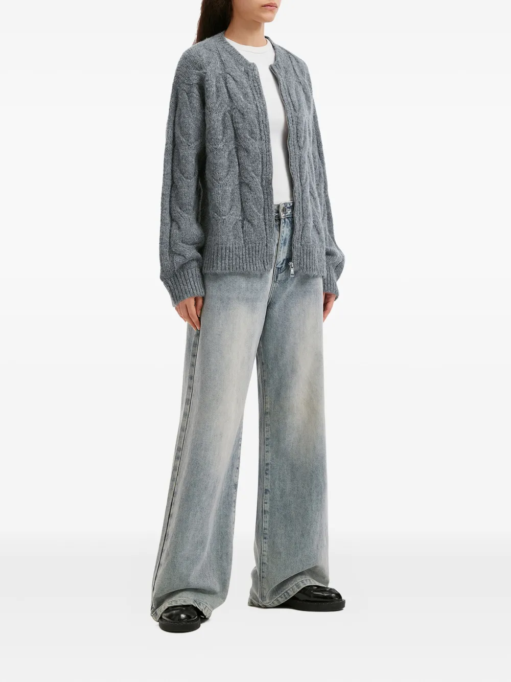 b+ab cable-knit zip-fastening cardigan | Cardigans | Image 2