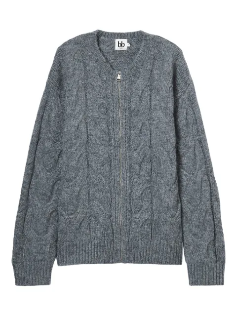 b+ab cable-knit zip-fastening cardigan