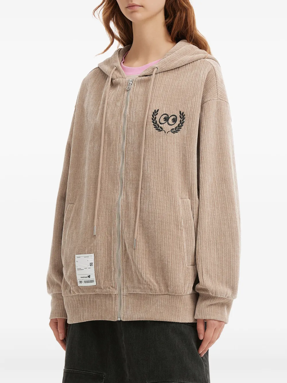  Mini Cream Zip-up Hoodie - Neutrals 