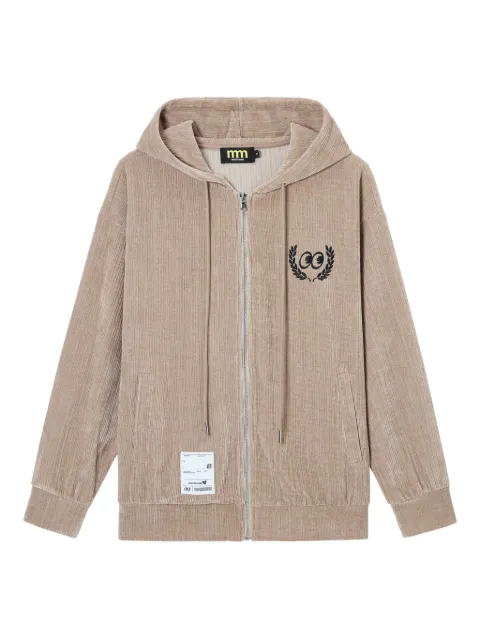 Mini Cream zip-up hoodie