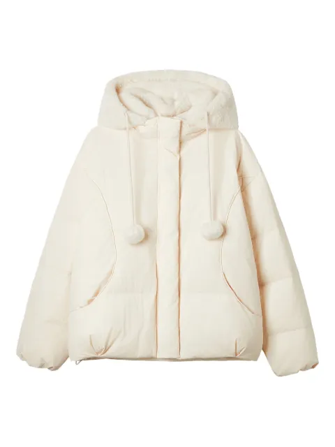 b+ab chamarra con capucha de pelo artificial