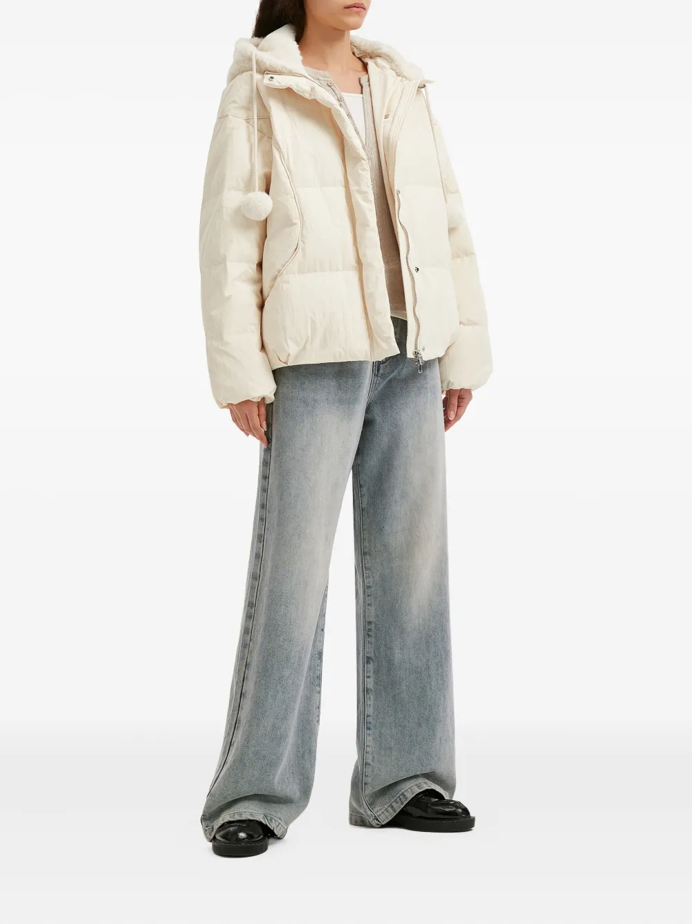 b+ab chamarra con capucha de pelo artificial | Chamarras capitonadas | Image 2