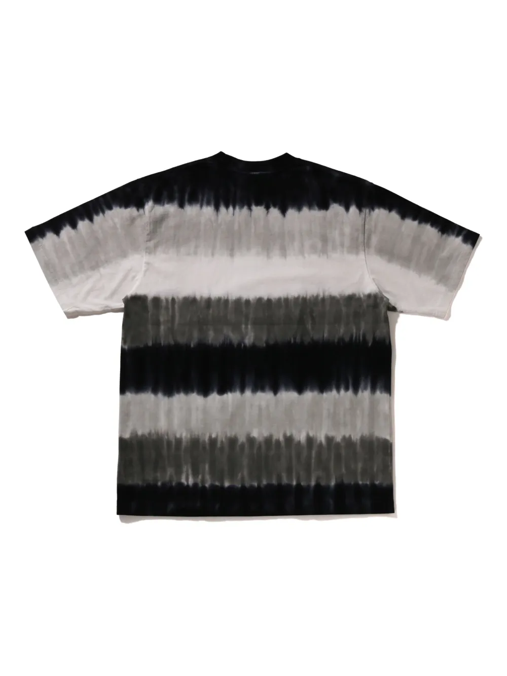 A BATHING APE tie-dye logo-embroidered T-shirt - Zwart