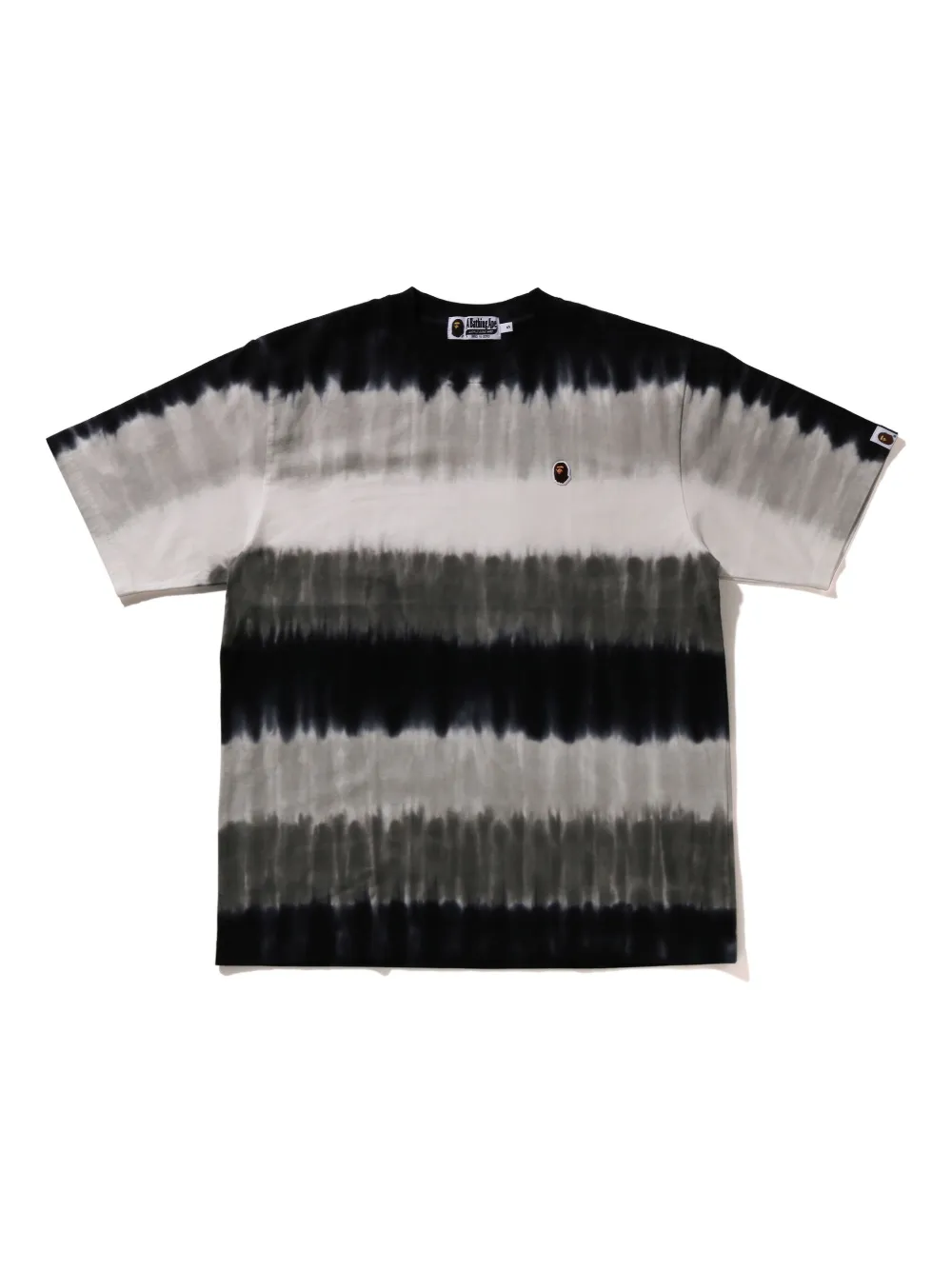 A Bathing Ape Tie-dye Logo-embroidered T-shirt In Black