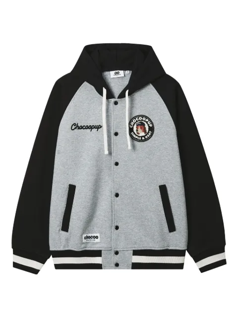 CHOCOOLATE appliqué buttoned hoodie