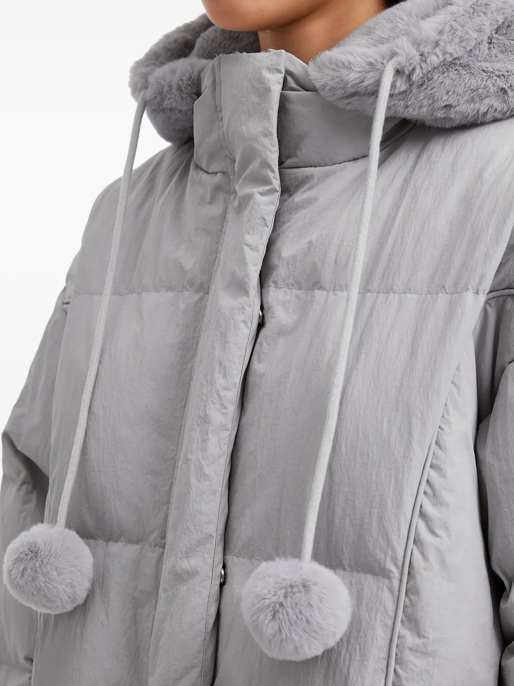 b+ab Donsjack met pompon-detail Paars