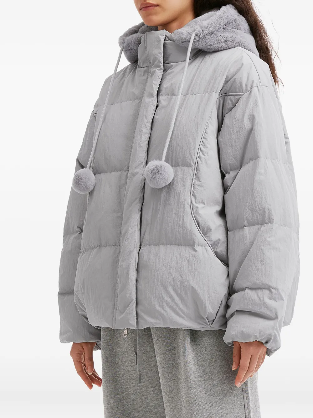 b+ab Donsjack met pompon-detail Paars