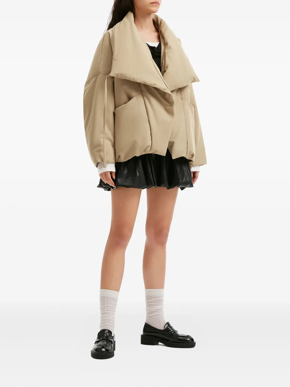 b+ab Langärmelige Jacke mit Bindedetail | Daunenjacken | Image 2