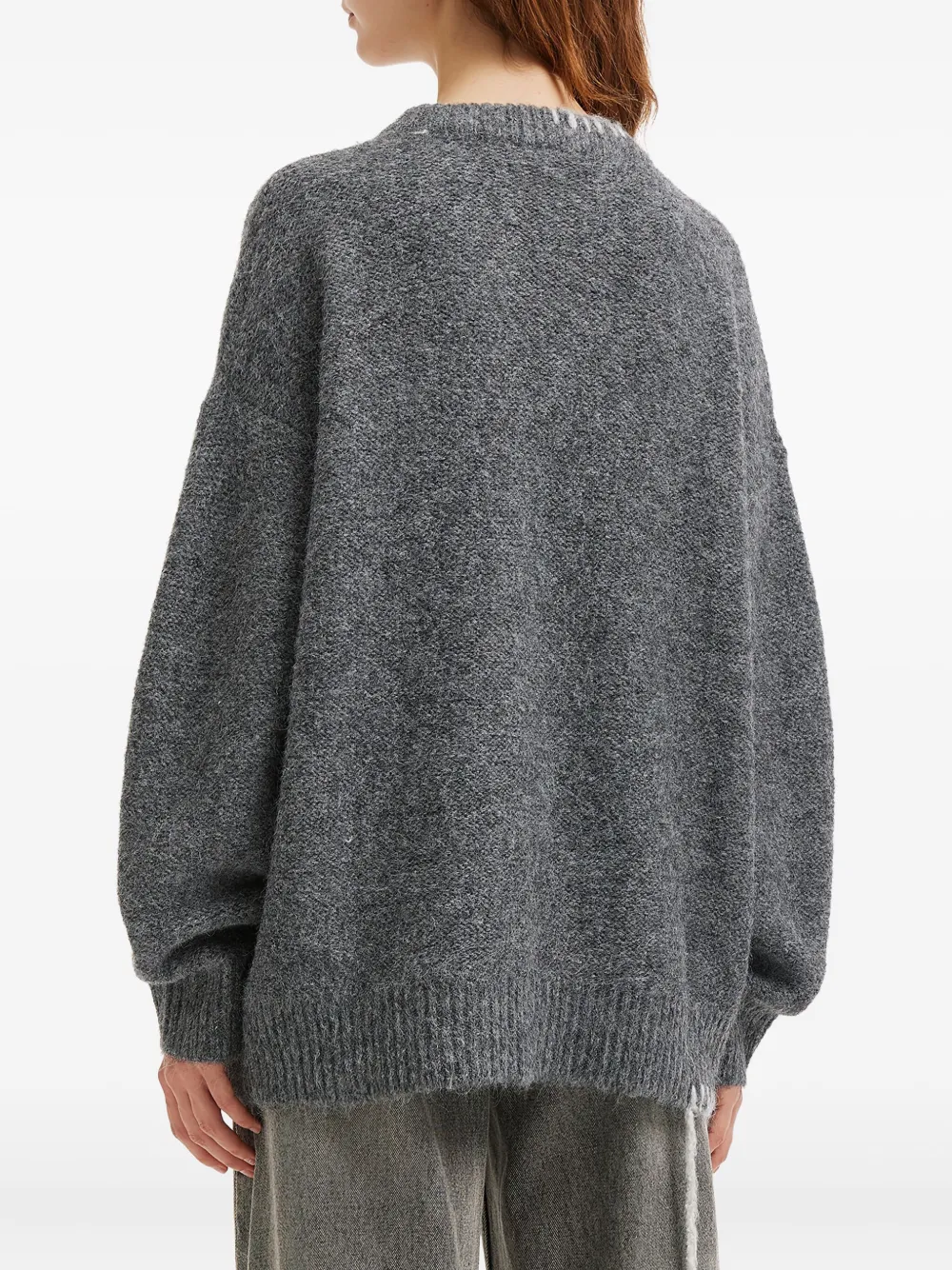 Mini Cream Bear-graphic Sweater In Gray