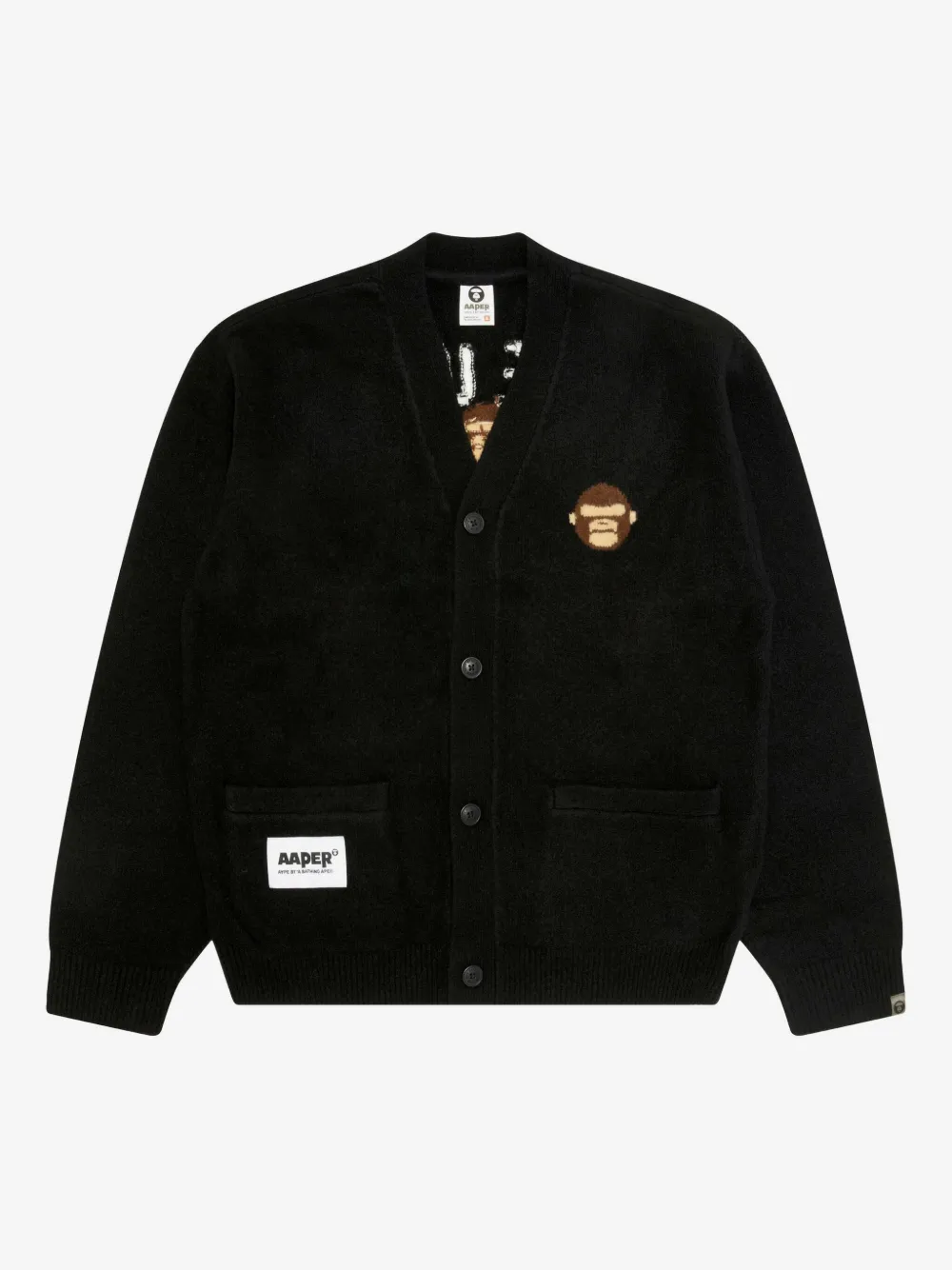 AAPE BY *A BATHING APE® slip-pocket cardigan | Black | Image 1