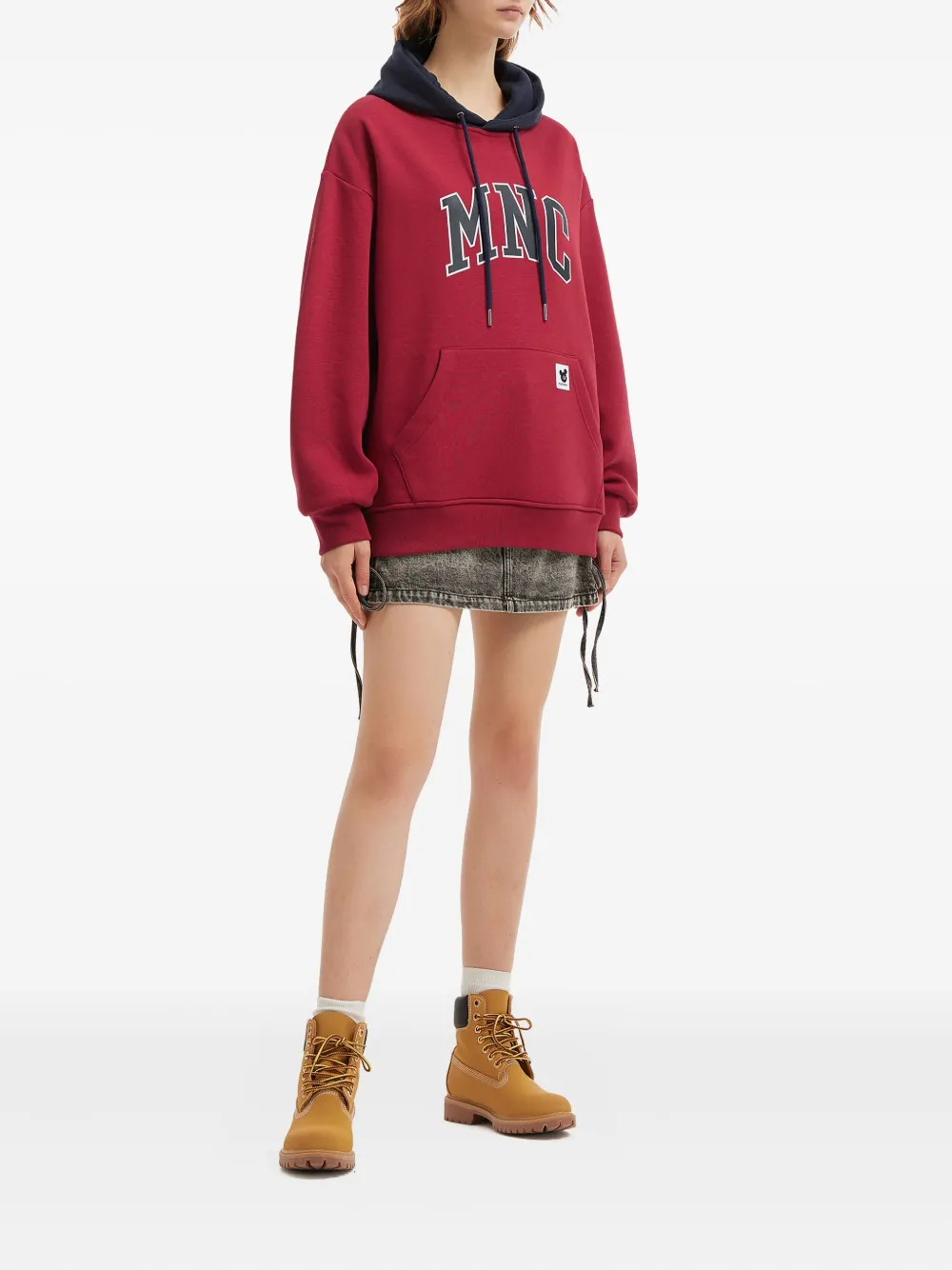 Mini Cream printed hoodie - Rood