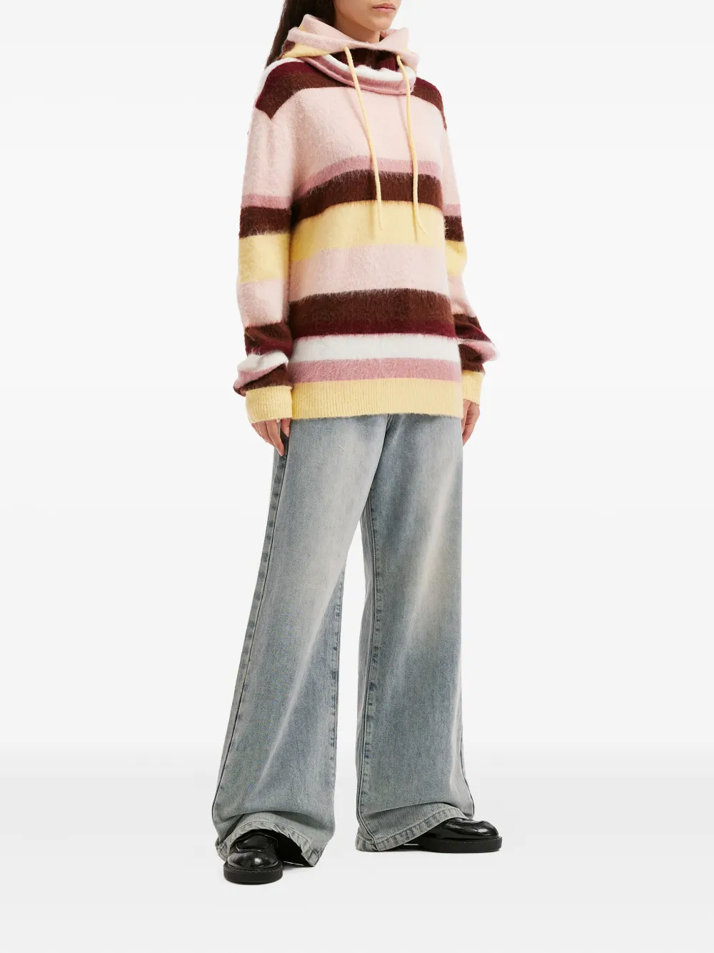 B+ab Striped Hooded Sweater In Multi