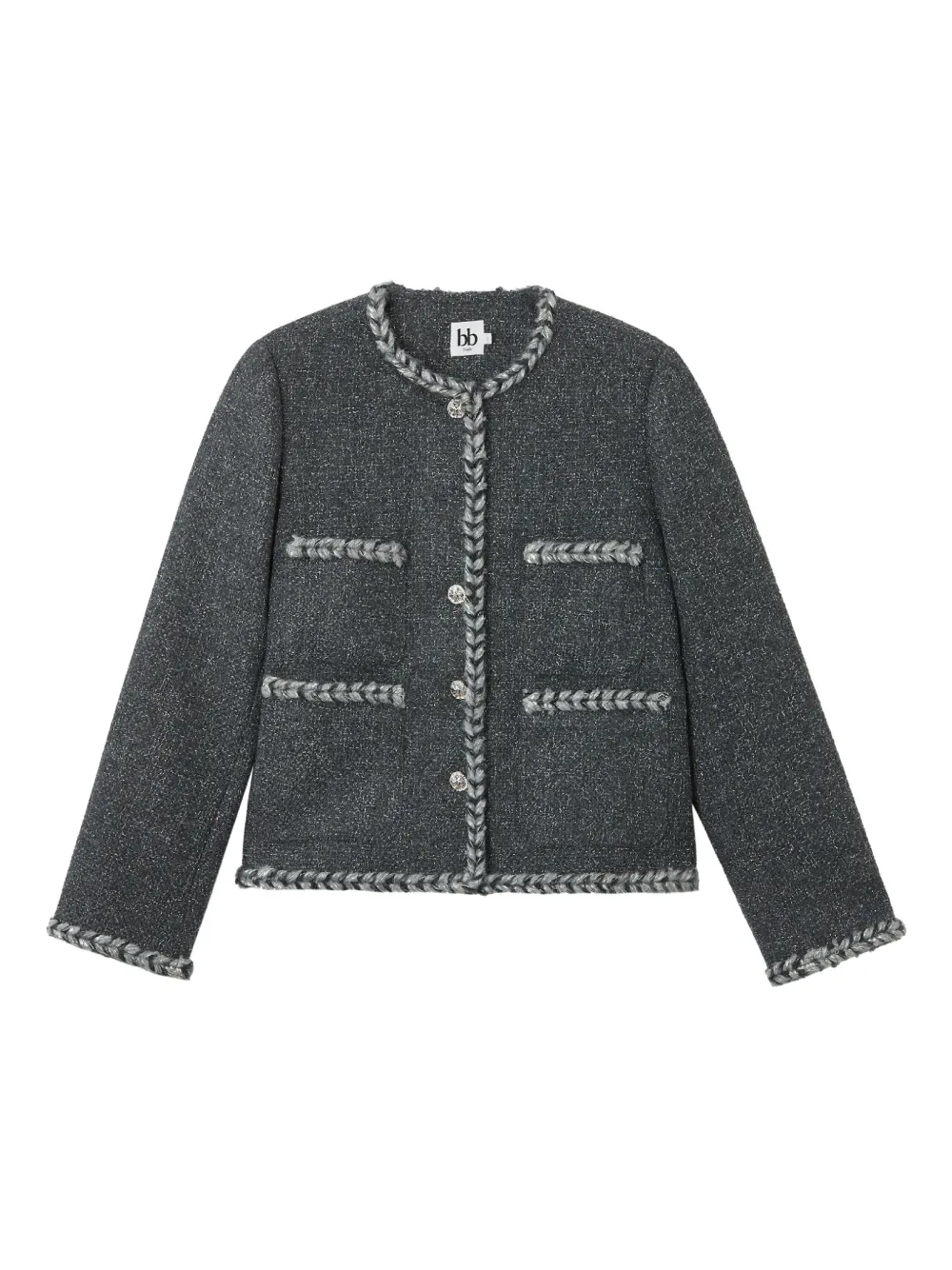 B+ab Braided-trim Jacket In Gray