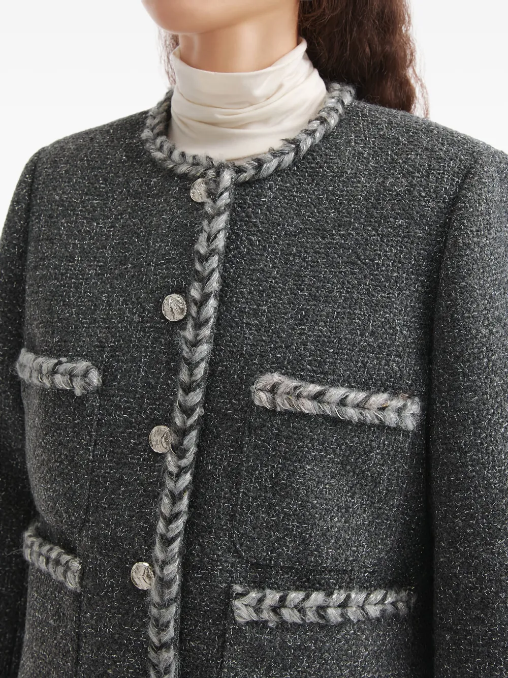 b+ab Jack met gevlochten afwerking Grijs