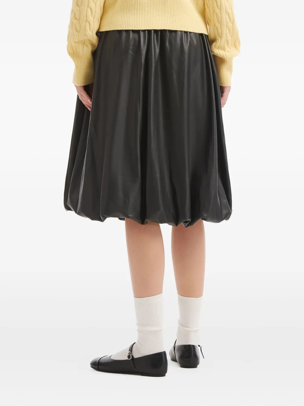 B+ab Elasticated Bubble-hem Midi Skirt In Black