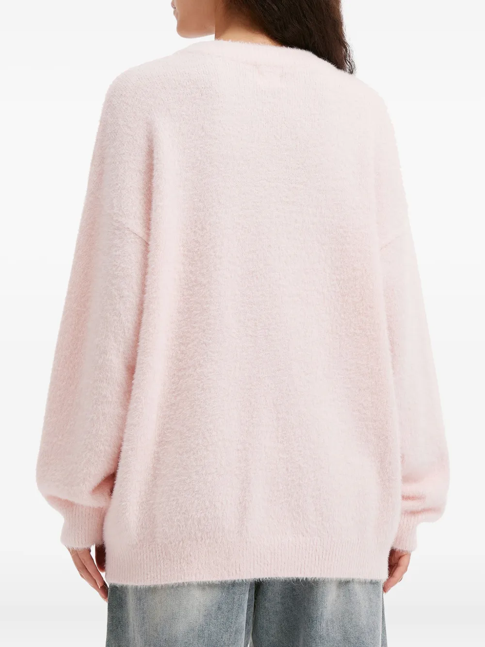 b+ab Sweater met ronde hals en grafische print Roze