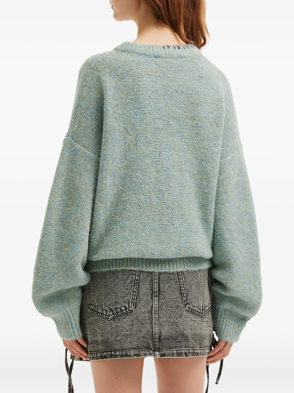 Mini Cream Graphic-design Sweater In Blue