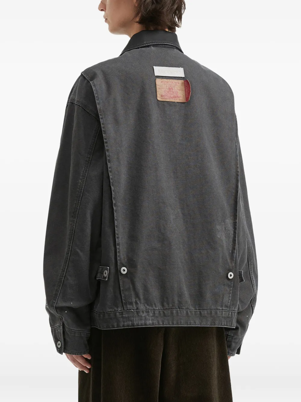 Musium Div. Scarf-charm Work Jacket In Gray