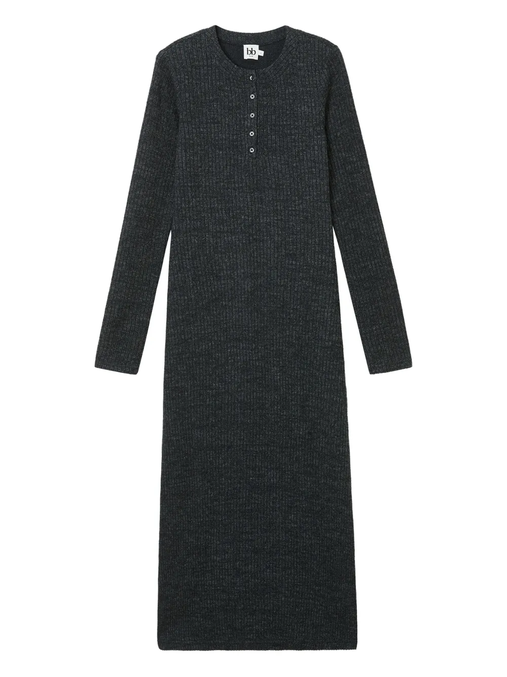 B+ab scarf-detail half-button dress - Grijs