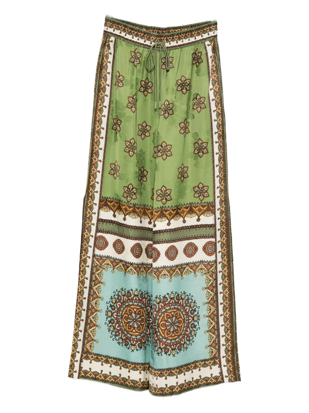Alemais Contina Floral-print Trousers In Green