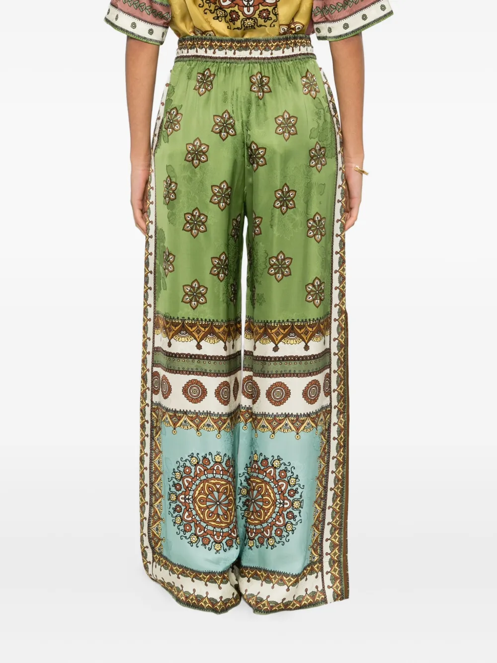 Alemais Contina Floral-print Trousers In Green