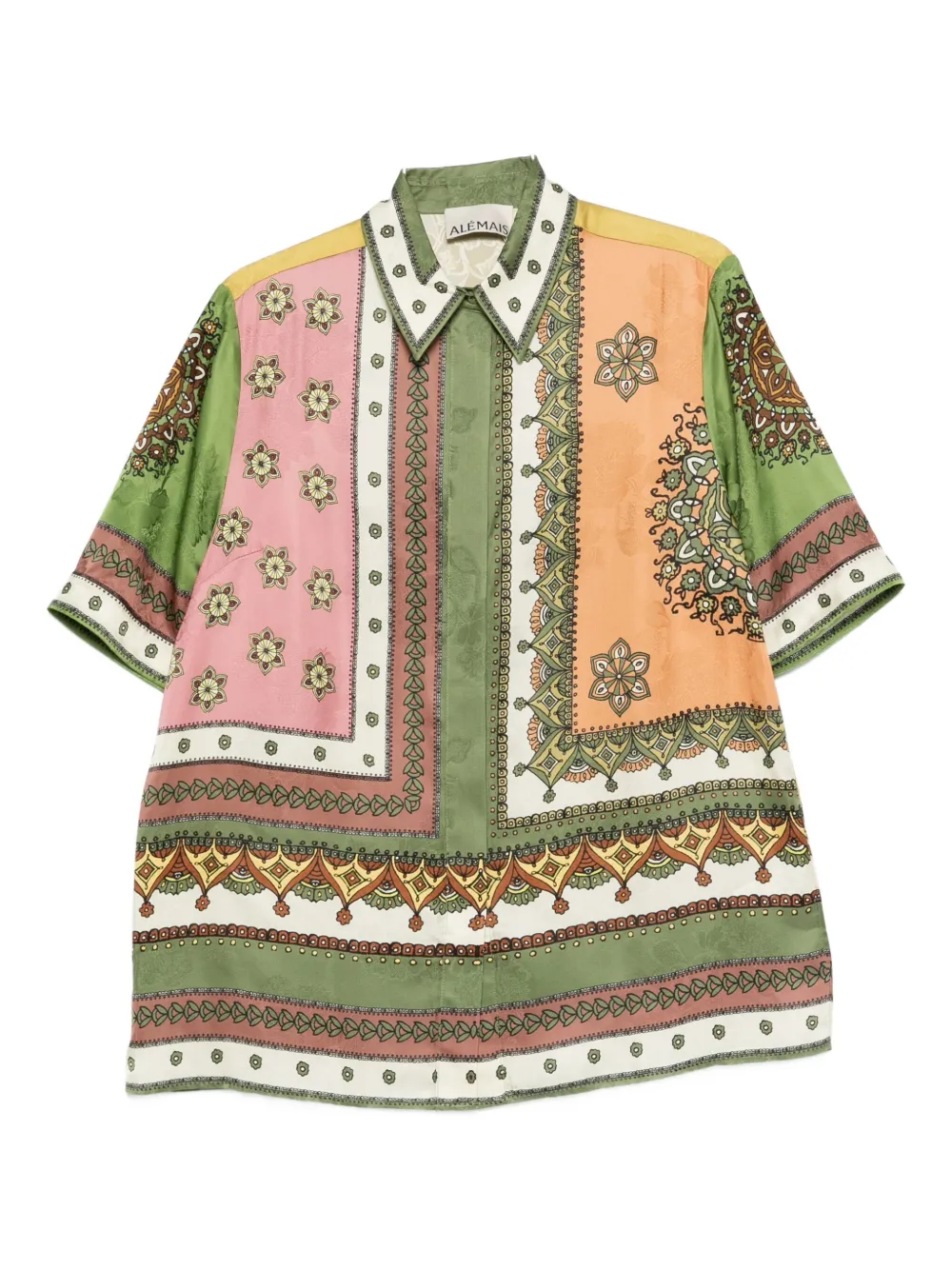 Alemais Contina Multicolor Shirt With Classic Collar And All-over Geometric Print In Viscose Woman