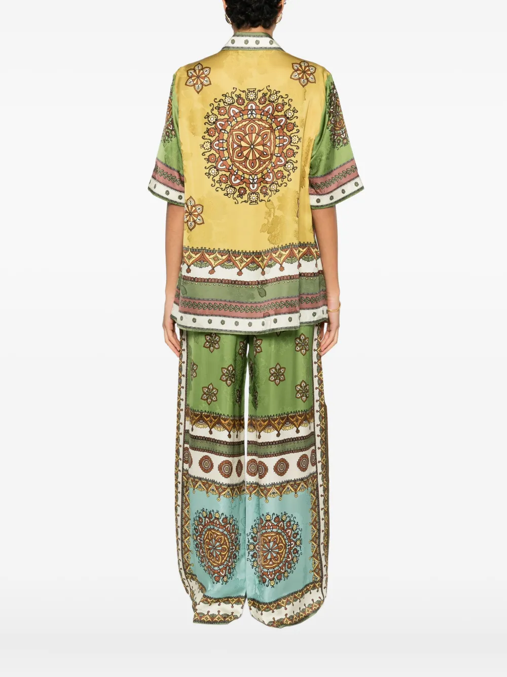 Alemais Contina Multicolor Shirt With Classic Collar And All-over Geometric Print In Viscose Woman