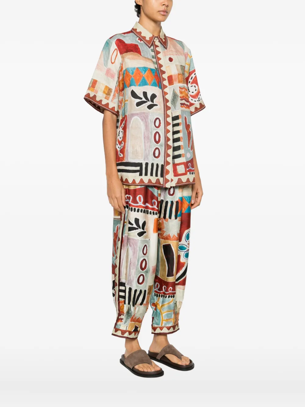 MICHELLE ABSTRACT-PRINT SHIRT