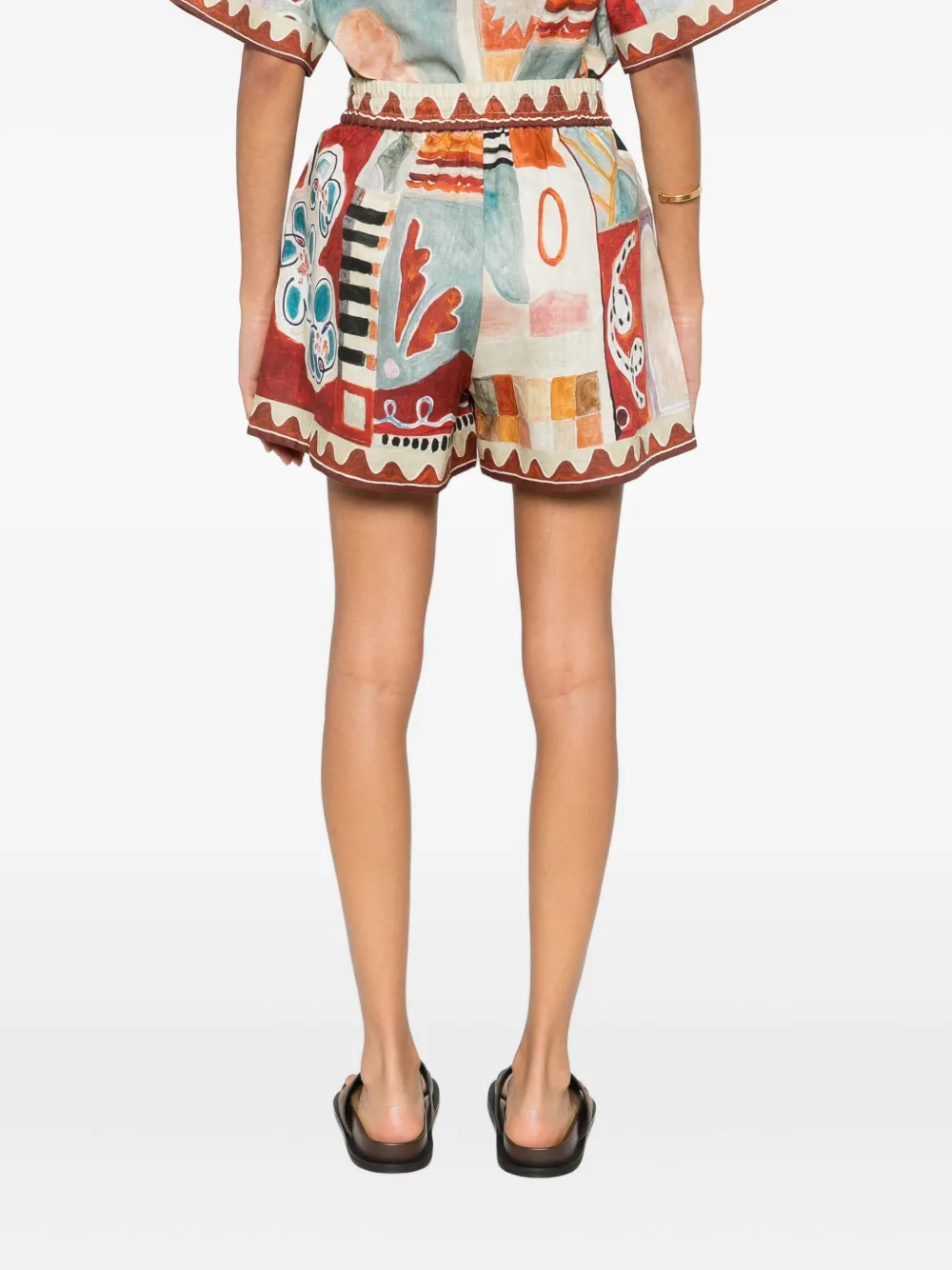 Alemais Michelle Abstract-print Shorts In Multi