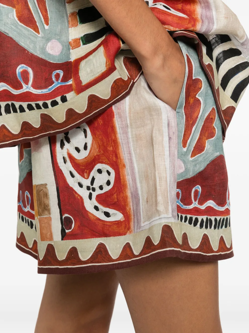 Alemais Michelle Abstract-print Shorts In Multi