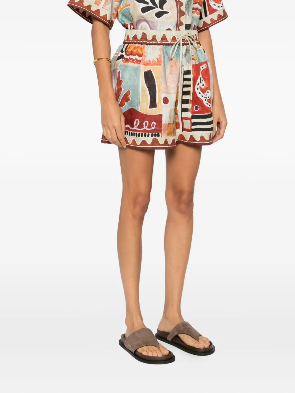 Alemais Michelle Abstract-print Shorts In Multi