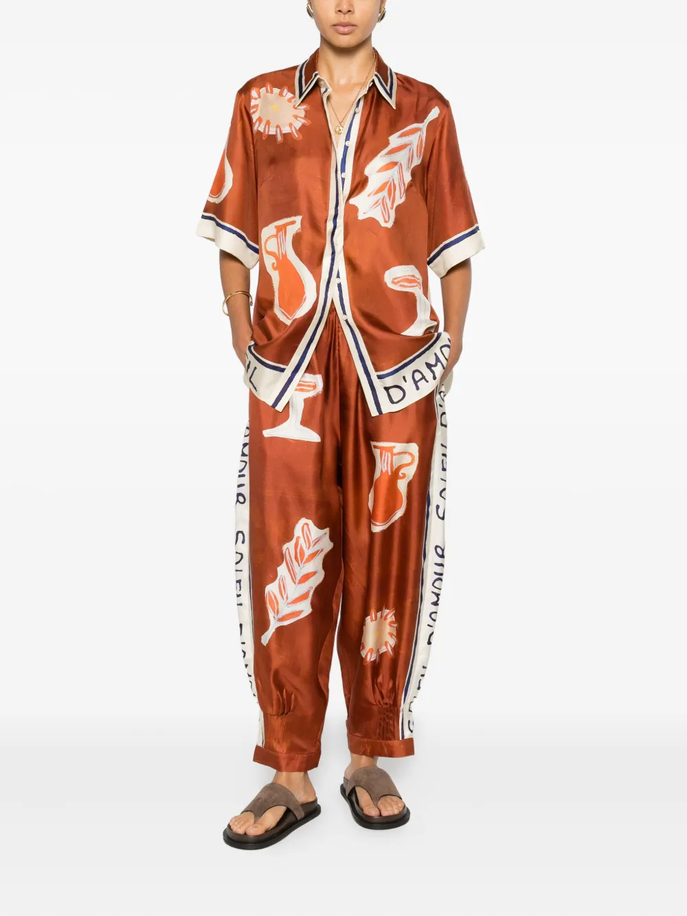 ALEMAIS Soleil D´Amour graphic-print shirt - Bruin