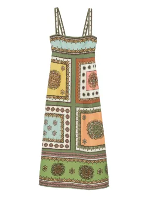 ALEMAIS paisley-print cut-out Dress | Green | FARFETCH