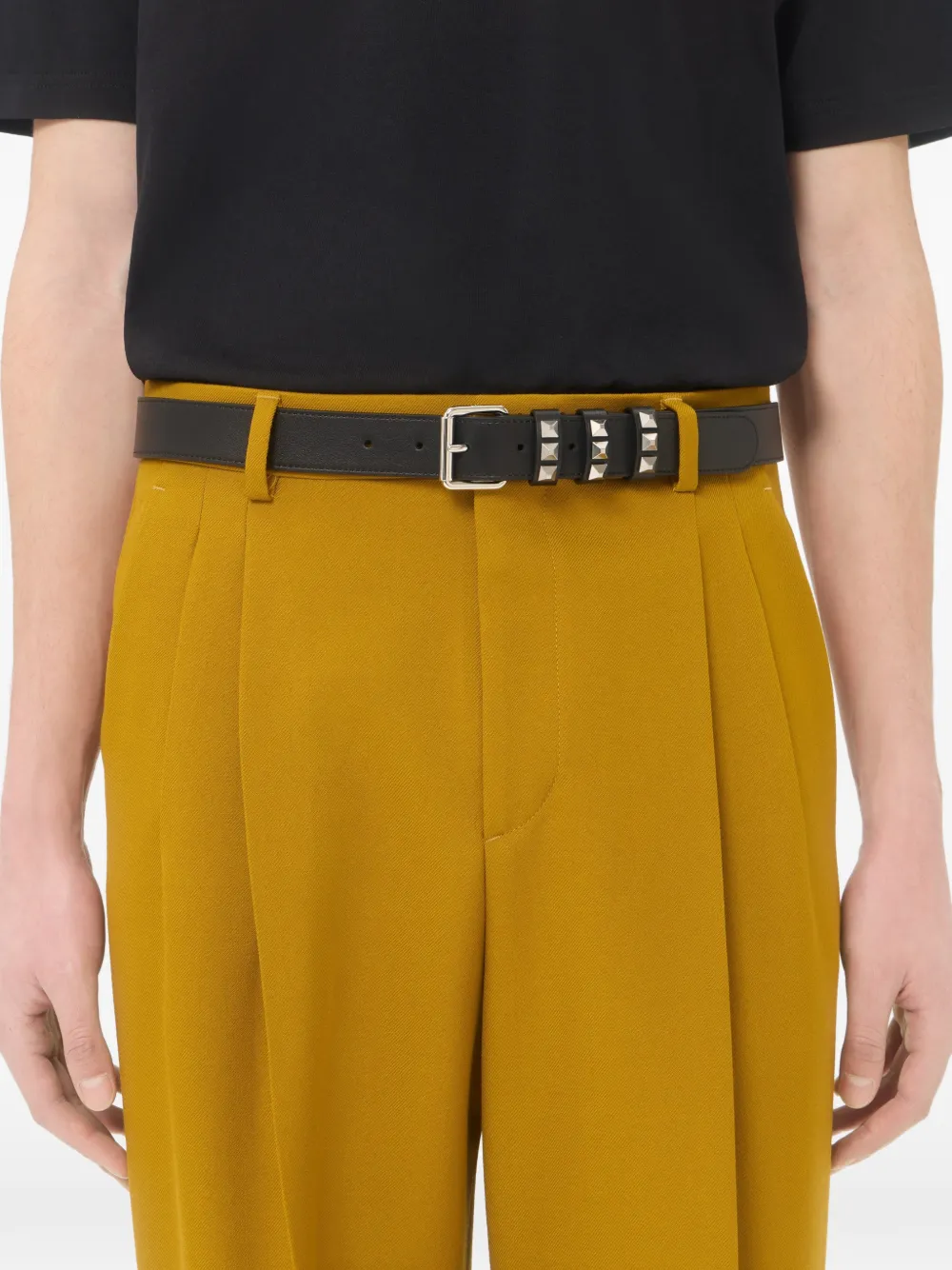 Valentino Garavani Flaneuse leren riem met studs Zwart