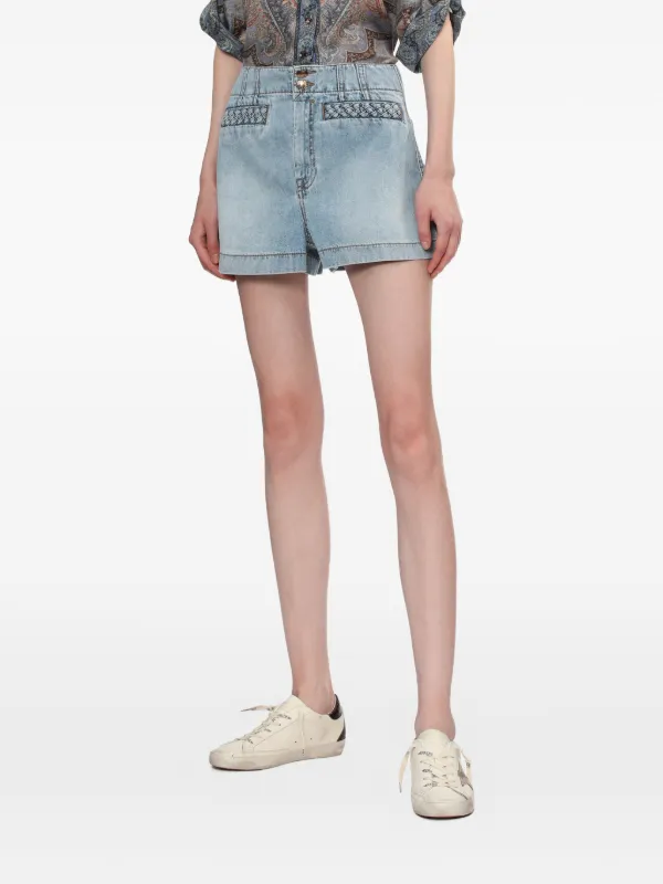 ZIMMERMANN braided-detail Shorts | Blue | FARFETCH RO
