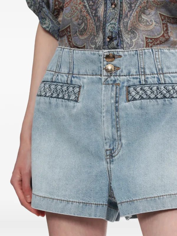 ZIMMERMANN braided-detail Shorts | Blue | FARFETCH RO