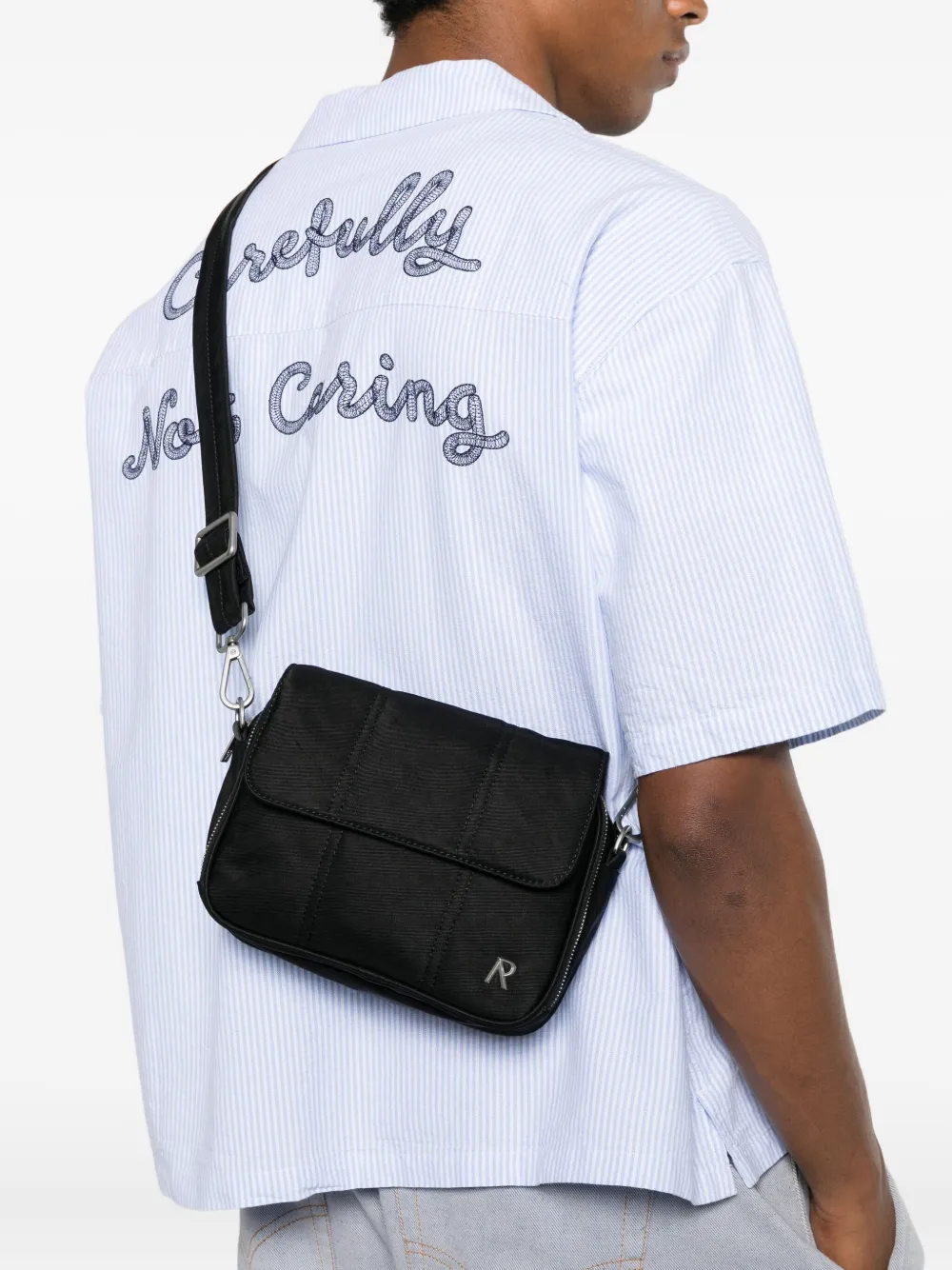 Represent quilted logo cross body bag - Zwart