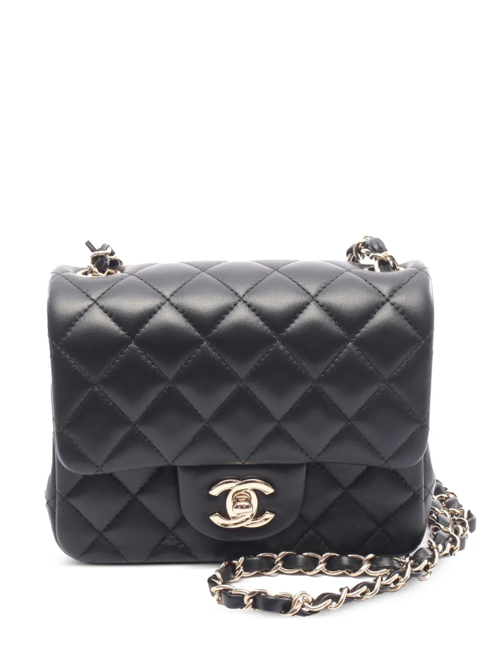 CHANEL Pre-Owned 2021-2025 Mini Lambskin Square Single Flap shoulder