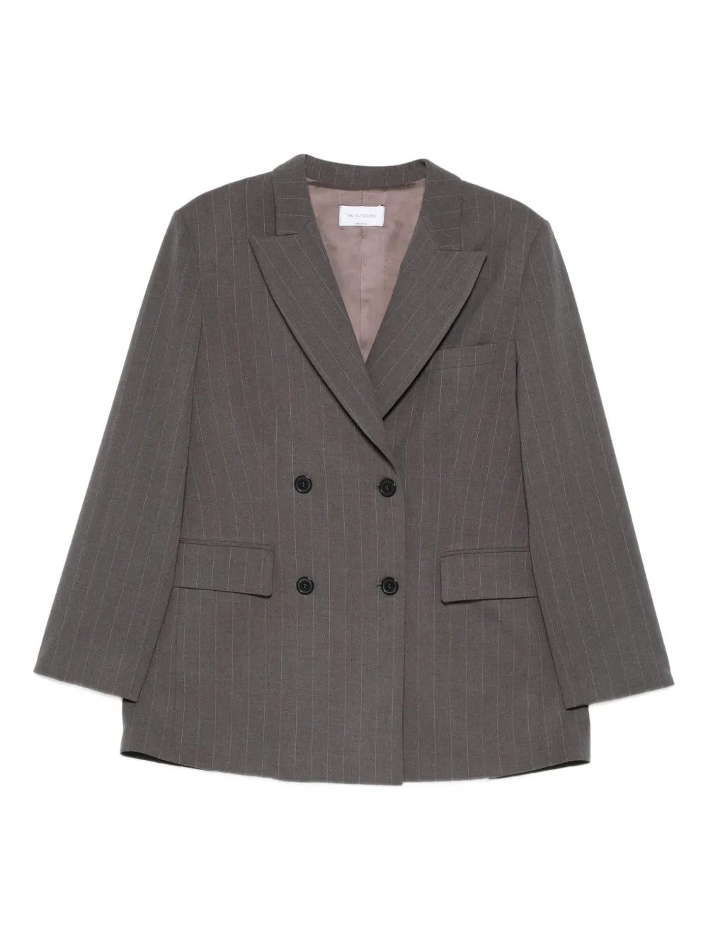 THE NINA STUDIO Blazer doppiopetto gessato - Grigio