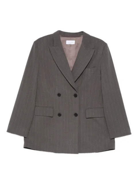 THE NINA STUDIO blazer con rayas diplomáticas estampadas y doble botonadura