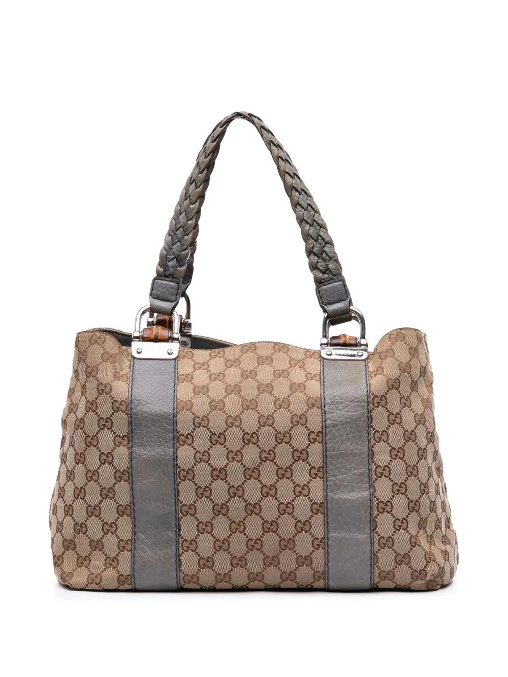 Gucci Pre-Owned 2016-2025 GG Canvas Bamboo Libeccio tote bag - ブラウン Gucci Pre-Owned 2016-2025 GG Canvas Bamboo Libeccio tote bag - ブラウン