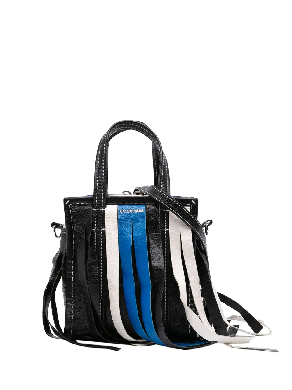 Balenciaga Pre-Owned 2018 XXS Lambskin Fringe Bazar Shopper satchel -