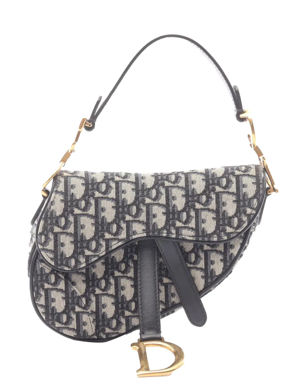 Christian Dior Pre-Owned 2021-2025 Mini Oblique Canvas Saddle Bag