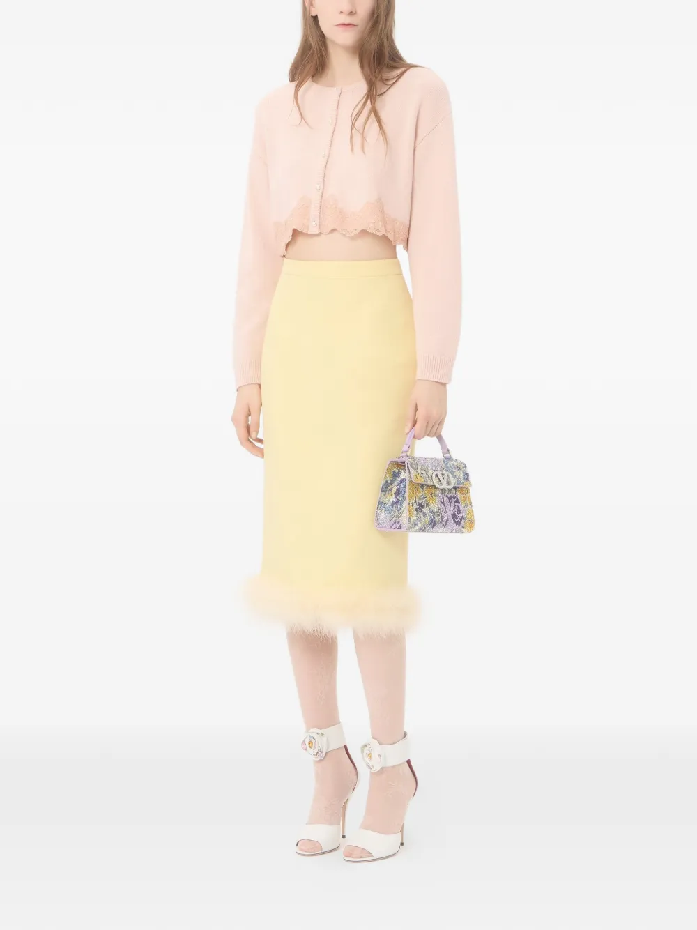 Valentino Garavani VSling mini-shopper verfraaid met stras Paars