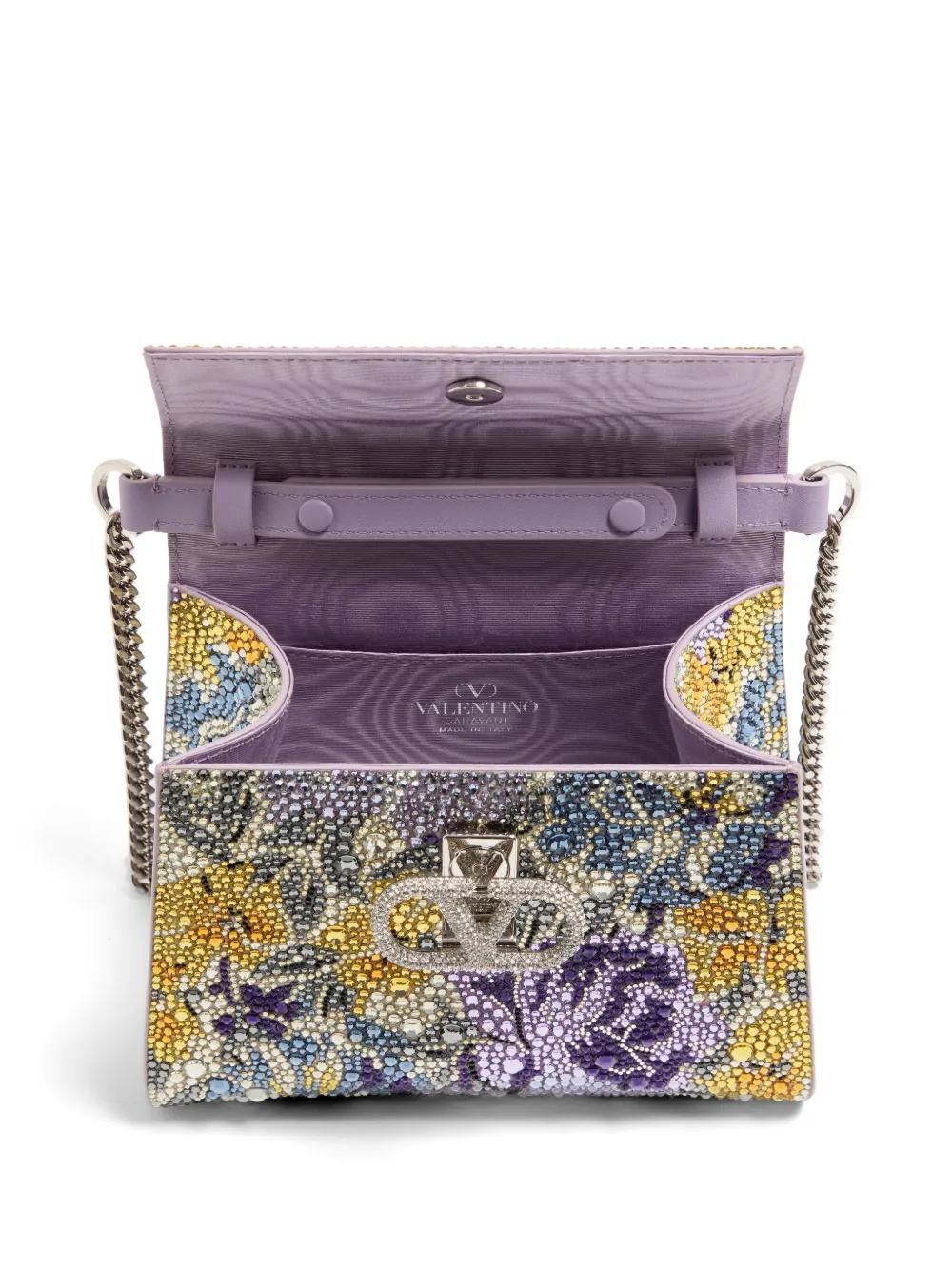 Valentino Garavani Mini Vsling Handbag With Flowerism Rhinestone